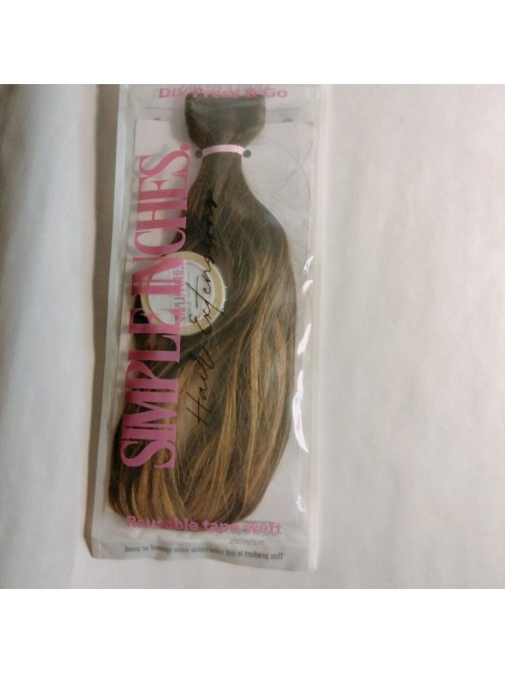Simple Inches Hair Extensions 16 Inch Natural Human Hair Brown Carmel Swirl